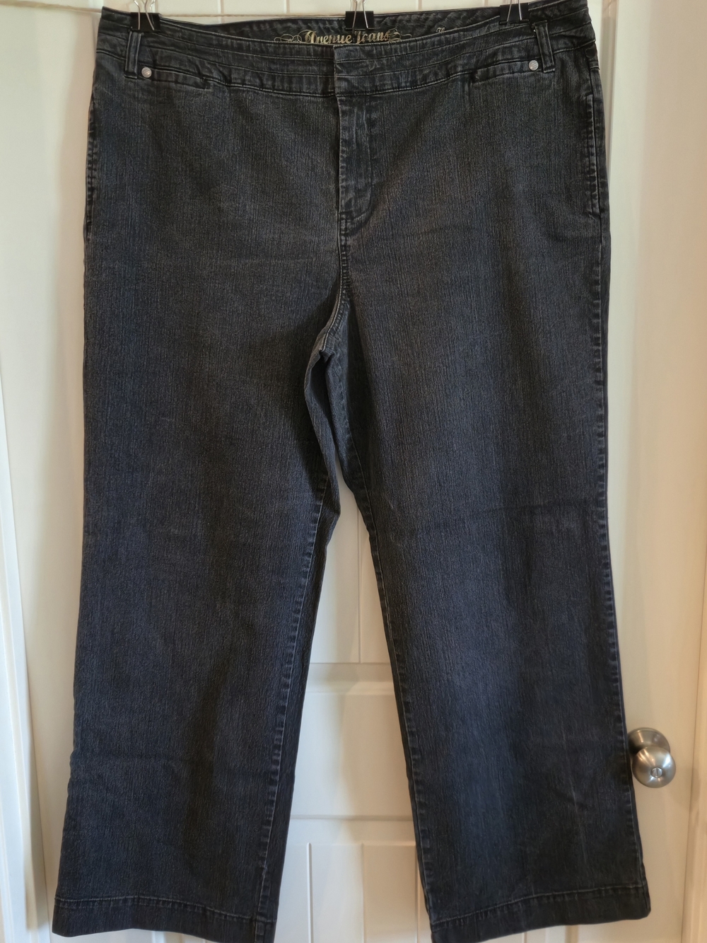 Avenue Women’s Dark Wash Blk Wide-Leg Jeans Plus Size 24